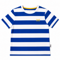 Blue and White Stripe Unisex Kids T Shirt