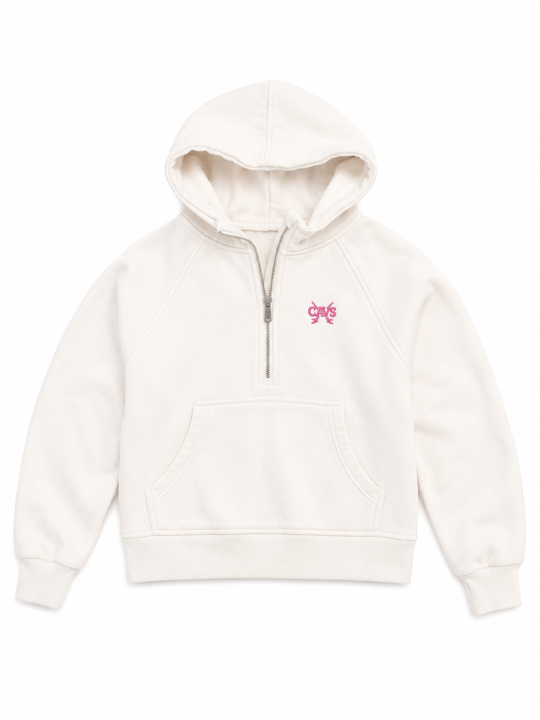 Girls half zip sweatshirt -  WHITE