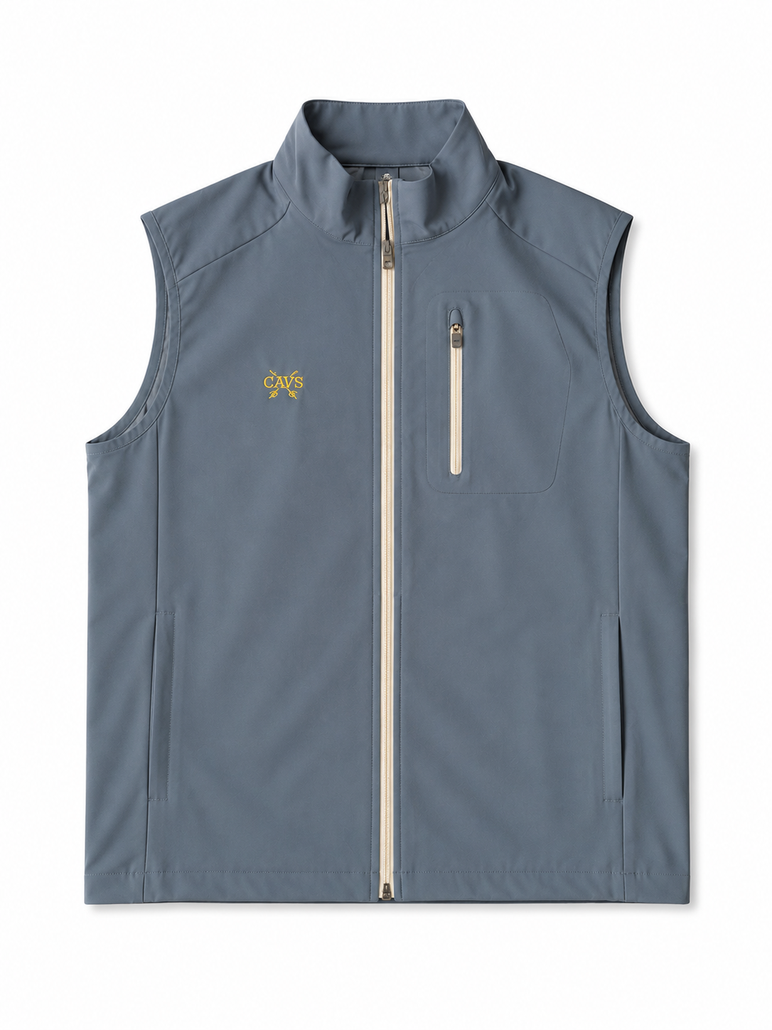 Men's navy full zip vest