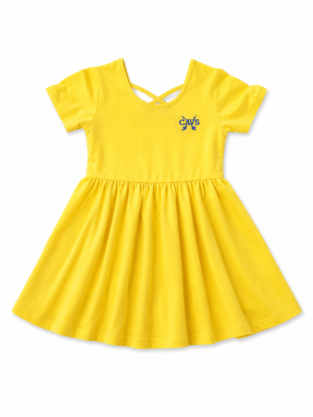 Girls cotton A line dress - YELLOW