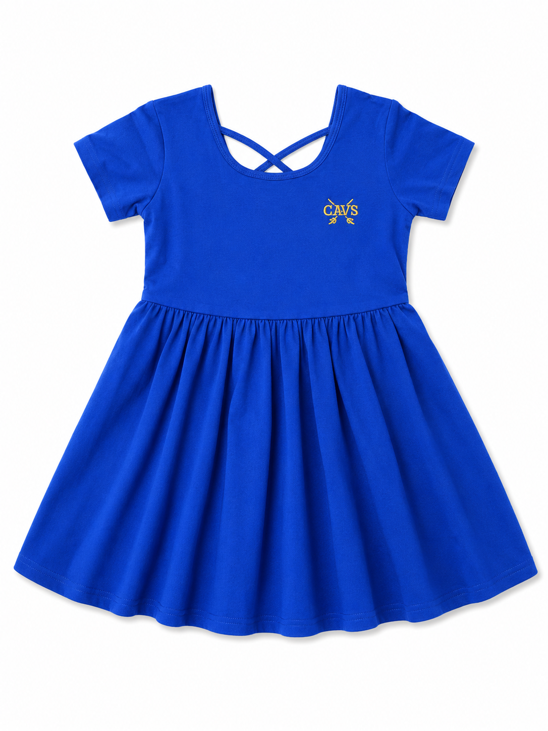 Girls cotton A line dress - BLUE